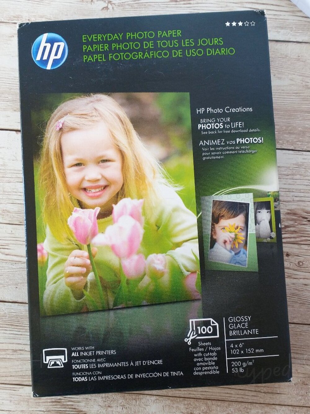 HP Everyday Photo Paper 4”x6” Glossy NIB 100 Sheets Q5440A 53lb Inkjet Paper